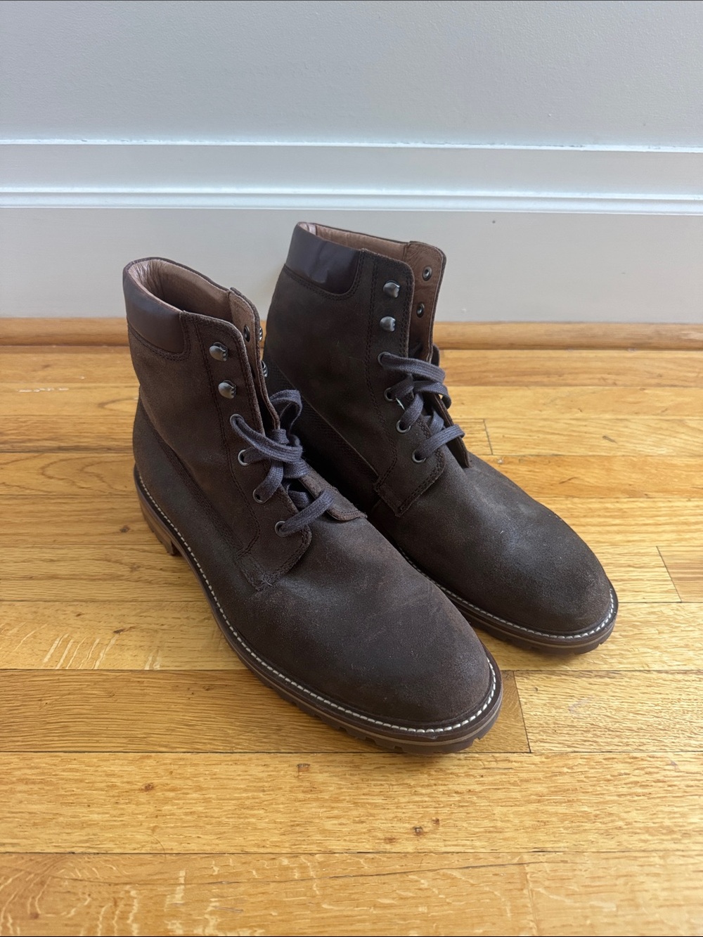 Men's Blake McKay Brown Suede Genuine Leather Lace-Up Boots 10.5